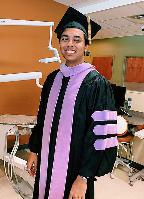 Student in graduation gown