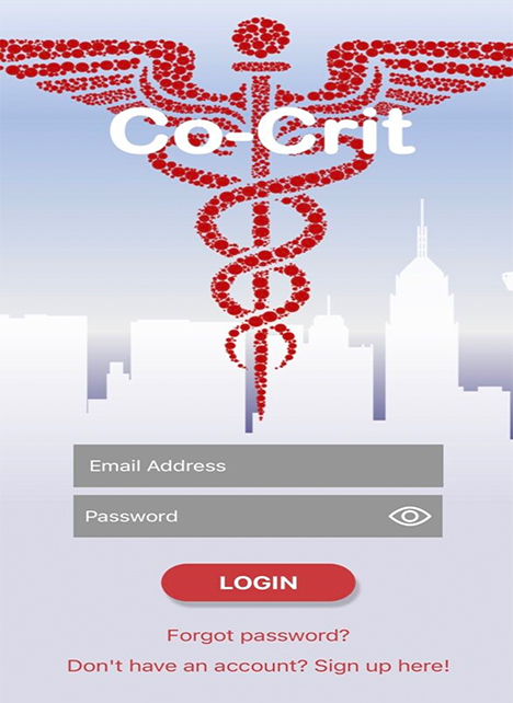 Co-Crit's log-in page