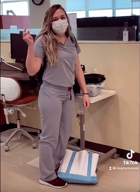 Meghan Henzie, senior dental hygiene student, seen in "Day in the life".
