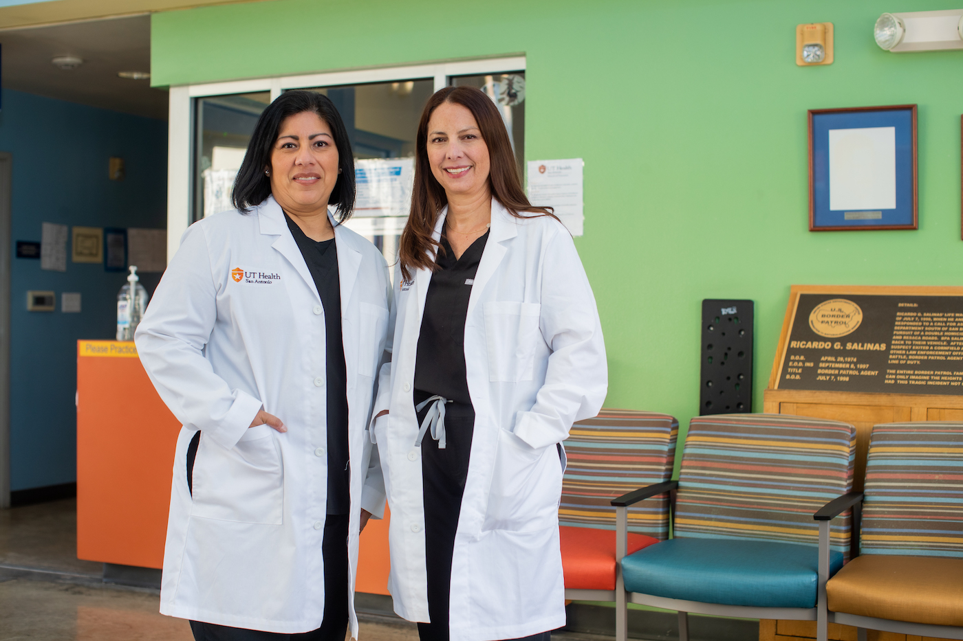 Drs. Claudia Isabel Contreras and Maria Cervantes Mendez at the Ricardo Salinas Dental Clinic in San Antonio