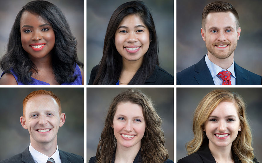 OKU Special Awardees, top row: Victoria Diggs, Catherine Cerna, and Robert Brock; bottom row: Kyle Gopffarth, Samantha Whitten, and Kristen Self <p>Photo Credit: Creative Media Services</p>