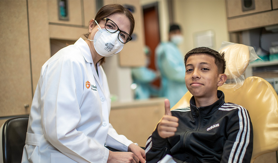 patient smiling with doctor