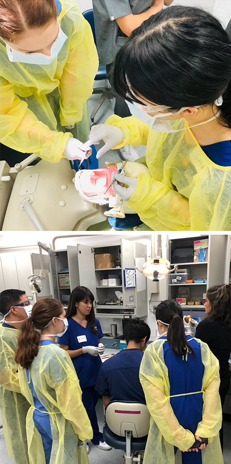 Senior students guiding visiting students through simulation projects. Photos Courtesy of Koichiro Shiota