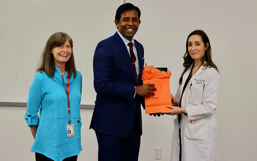 From left to right: Dr. Cheryl Burns, Dr. Suman Challa, and Dr. Marisa Earley, 2019-20 Faculty Senate Chair