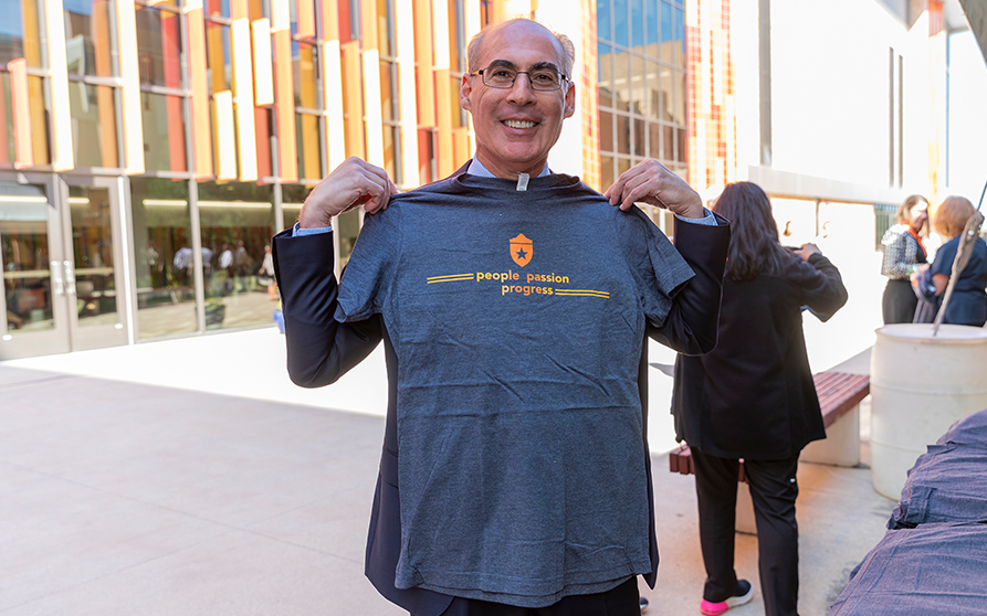 Dean Loomer swings by to get his spirit shirt even in the middle of accreditatoin!  That's PASSION!