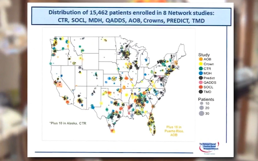 National Dental Practice-Based Research Network patient distribution.
