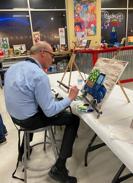 Dean Loomer relies on his expert handskills to put the finishing touch on his masterpiece.