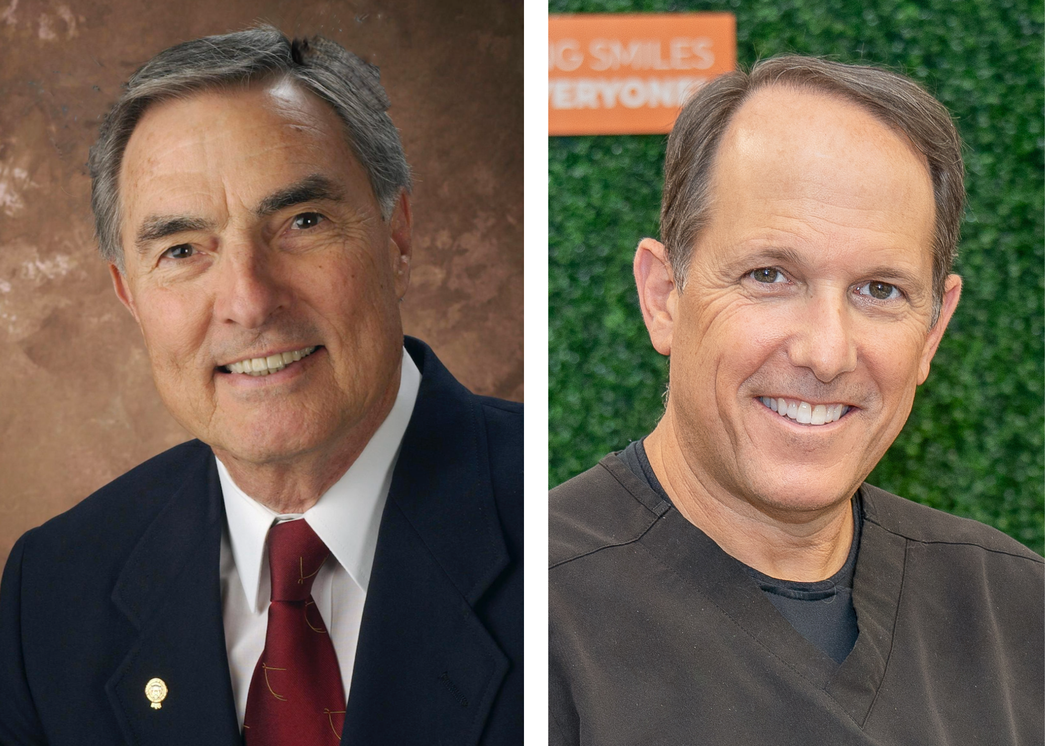 From left to right: John Rugh, PhD, professor emeritus, Department of Developmental Dentistry, Hilton N. Goldreich, DDS, School of Dentistry alumnus.