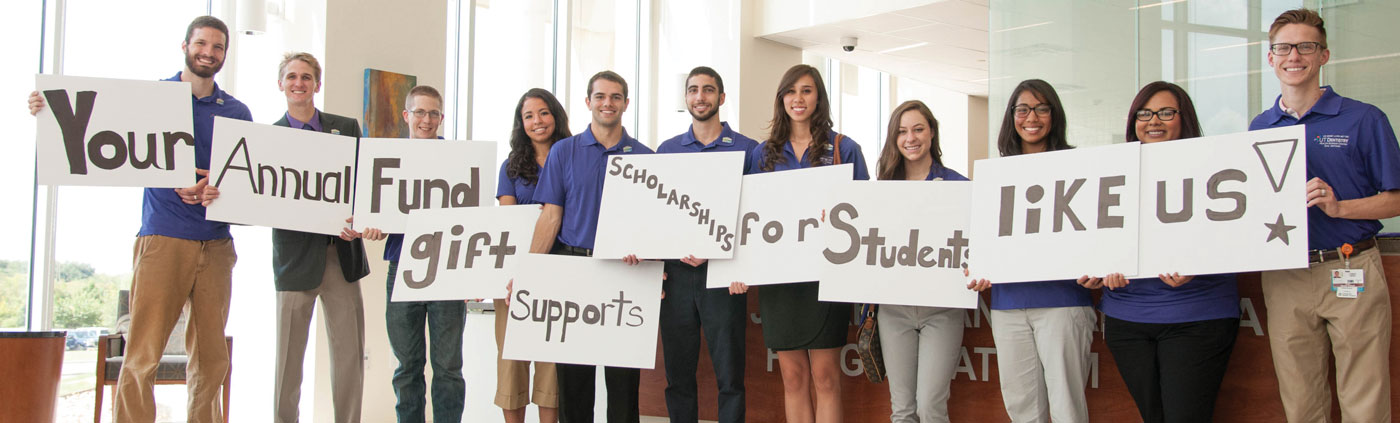 Your annual fund gift supports scholarships for students like us!