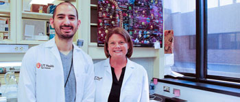 Fourth year graduate student Sergio Cepeda and his mentor Dr. Ann Griffith