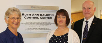 Ruth Ann Baldwin Control Center memorial plaque
