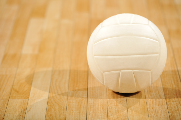 Photo of a volleyball on the ground